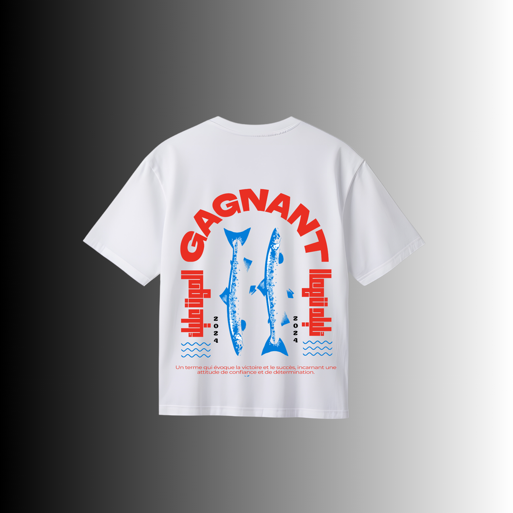 T-Shirt Oversize « الحوت عليك » – Édition Lucky Catch